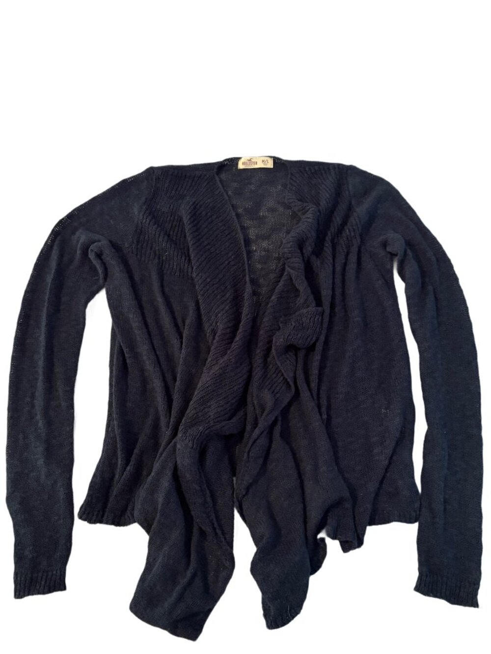 Hollister Blue Cardigan Sweater Waterfall Open Front M/L